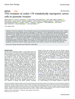 TP53 mutation at codon 179 metabolically reprograms cancer cells to promote invasion