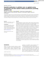 Essential medications in palliative care: an updated survey of Australian and New Zealand medical practitioners practising palliative care