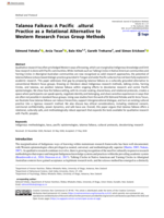 Talanoa Faikava: A Pacific Cultural Practice as a Relational Alternative to Western Research Focus Group Methods