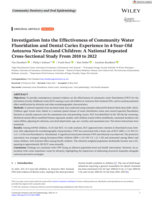 Investigation Into the Effectiveness of Community Water Fluoridation and Dental Caries Experience in 4-Year-Old Aotearoa New Zealand Children: A National Repeated Cross-Sectional Study From 2010 to 2022