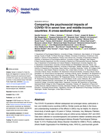 Comparing the psychosocial impacts of COVID-19 in seven low- and middle-income countries: A cross-sectional study