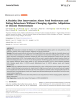 A Healthy Diet Intervention Alters Food Preferences and Eating Behaviours Without Changing Appetite, Adipokines or Glucose Homoeostasis