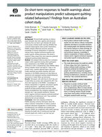 Do short-term responses to health warnings about product manipulations predict subsequent quitting-related behaviours? Findings from an Australian cohort study