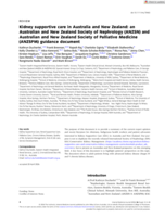 Kidney supportive care in Australia and New Zealand: an Australian and New Zealand Society of Nephrology (ANZSN) and Australian and New Zealand Society of Palliative Medicine (ANZSPM) guidance document