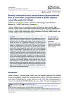 Healthy communities stop sexual violence: lessons learned from a prevention programme trialled at a New Zealand university residential college
