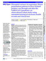 Disrupted variance in respiratory illness presentation patterns in New Zealand primary care through and after the SARS-CoV-2 pandemic: an observational cohort study using automated mining of electronic health records and clinical text