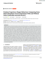 Predator Experience Shapes Behaviour: Comparing Stone Wētā (<em>Hemideina maori</em>) Populations With and Without Weka (<em>Gallirallus australis hectori</em>)
