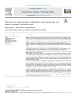 Observation of interprofessional collaborative practice in primary care teams: An updated integrative review