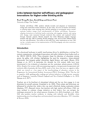 Links between teacher self-efficacy and pedagogical innovations for higher order thinking skills