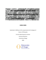 An antimicrobial biogel with nano-encapsulation of mānuka oil for periodontal treatment