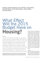 What effect will the 2015 budget have on housing?