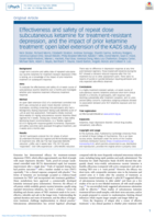 Effectiveness and safety of repeat dose subcutaneous ketamine for treatment-resistant depression, and the impact of prior ketamine treatment: open label extension of the KADS study