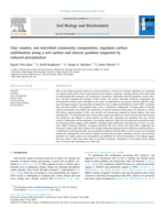 Clay content, not microbial community composition, regulates carbon stabilisation along a soil carbon and texture gradient impacted by reduced precipitation