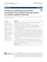 Prevalence, knowledge and awareness of computer vision syndrome among students in a tertiary academic institution