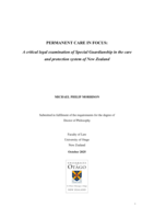 Permanent care in focus: A critical legal examination of Special Guardianship in the care and protection system of New Zealand