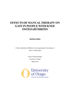 Effects of manual therapy on gait in people with knee osteoarthritis