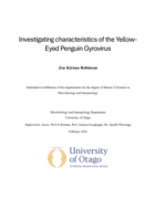 Investigating characteristics of the Yellow-Eyed Penguin Gyrovirus