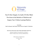 Tuia Te Here Tangata: An Audit of Te Reo Māori Provisions in the Bachelor of Medicine and Surgery Year 2 Online Learning Platform