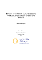 Effects of SSRI’s on Catastrophising and Resilience Aspects of Clinical Anxiety