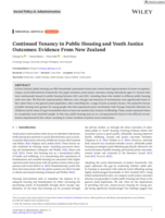 Continued Tenancy in Public Housing and Youth Justice Outcomes: Evidence From New Zealand