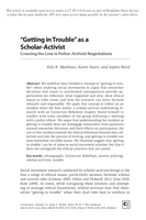 "Getting in Trouble" as a Scholar-Activist: Crossing the Line in Police–Activist Negotiations