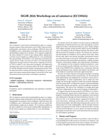 SIGIR 2026 Workshop on eCommerce (ECOM26)