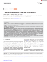 The Case for a Pregnancy-Specific Nicotine Policy