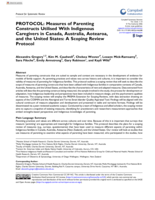 Protocol: Measures of Parenting Constructs Utilised with Indigenous Caregivers in Canada, Australia, Aotearoa, and the United States: A Scoping Review Protocol