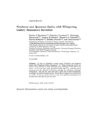 Nonlinear and Quantum Optics with Whispering Gallery Resonators Revisited