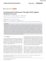 Examining ESG Performance Through TNFD‐Aligned Disclosure Practices