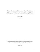 Putting the Reasonable Person on Trial: Feminist and Philosophical Critiques of a Normalising Legal Fiction