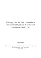 If Dolphins Could Sue: Legal Personhood as a Transformative Adaptation in the Evolution of Aotearoa New Zealand's Law