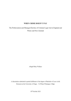 When Crime Doesn't Pay: The Politicisation and Managed Decline of Criminal Legal Aid in England and Wales and New Zealand