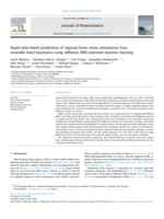 Rapid atlas-based predictions of regional brain strain simulations from wearable head kinematics using diffusion MRI-informed machine learning