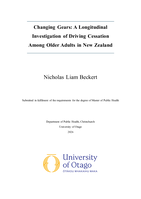 Changing Gears: A Longitudinal Investigation of Driving Cessation Among Older Adults in New Zealand