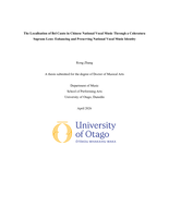 The localisation of bel canto in Chinese national vocal music through a coloratura soprano lens: Enhancing and preserving national vocal music identity