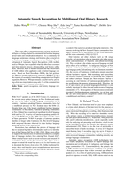 Automatic Speech Recognition for Multilingual Oral History Research