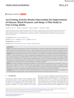An Evening Activity Breaks Intervention for Improvement of Glucose, Blood Pressure, and Sleep: A Pilot Study in Free-Living Adults