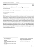 Streamlining anomaly detection for rheumatology: a systematic literature review