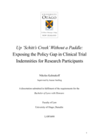 Up 'Schitt's Creek' Without a Paddle: Exposing the Policy Gap in Clinical Trial Indemnities for Research Participants