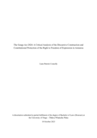The Gangs Act 2024: A Critical Analysis of the Discursive Construction and Constitutional Protection of the Right to Freedom of Expression in Aotearoa