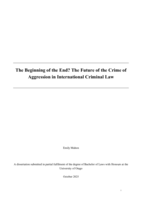 The Beginning of the End? The Future of the Crime of Aggression in International Criminal Law