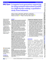 Is targeted next generation sequencing for drug-resistant tuberculosis feasible in a high-burden setting: a qualitative study from Indonesia