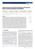Seismic Hazard on the Main Himalayan Thrust from Physics-Based Earthquake Simulations