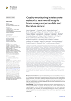 Quality monitoring in telestroke networks: real-world insights from survey response data and literature review