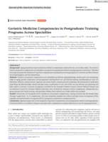 Geriatric Medicine Competencies in Postgraduate Training Programs Across Specialties