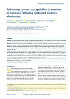 Estimating current susceptibility to measles in Australia following sustained measles elimination