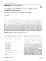 Accessing Early Intervention for Psychosis Services in New Zealand - The Light at the End of the Tunnel