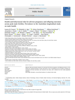 Health and behavioural risks for adverse pregnancy and offspring outcomes across peak male fertility: Prevalence in the Australian longitudinal study on male health