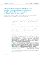 Medium-Dose Compared With High-Dose Inhaled Corticosteroids in Combination Triple Inhaler Therapy for Asthma: A Systematic Review and Meta-Analysis